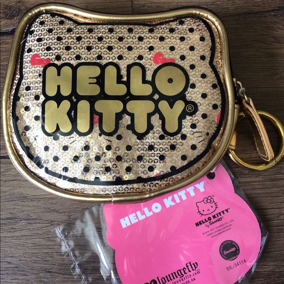 HELLO KITTY (Loungefly)-NWT Gold Clutch Bag - Picture 2 of 16